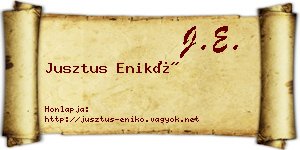 Jusztus Enikő névjegykártya