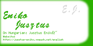 eniko jusztus business card